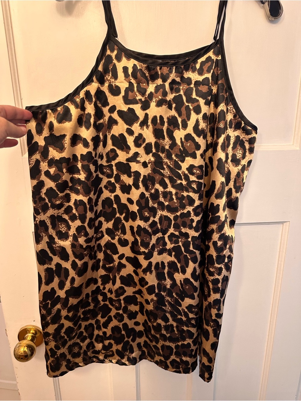⭐️ 2X satin leopard slip night dress